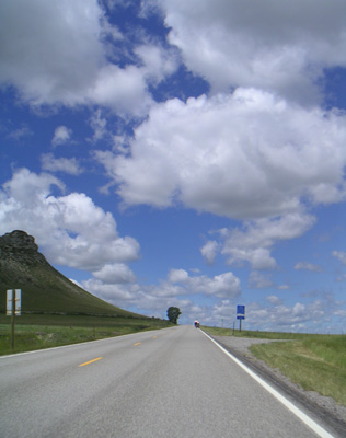 Bike riders in a paceline in Montana